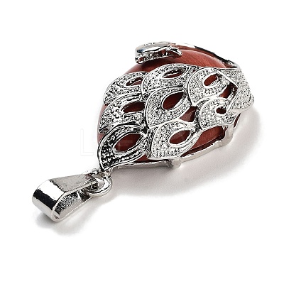 Natural Red Jasper Teardrop Pendants G-G112-03P-11-1
