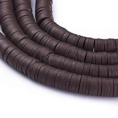 Flat Round Handmade Polymer Clay Bead Spacers X-CLAY-R067-4.0mm-38-1