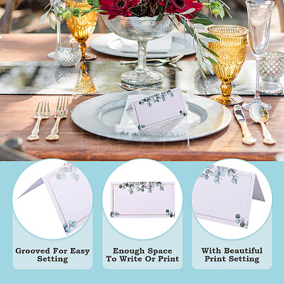 80Pcs Rectangle Paper Table Place Cards AJEW-TA0003-64B-1