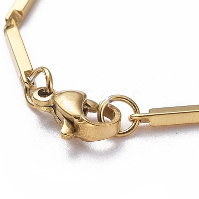 Ion Plating(IP) Unisex 201 Stainless Steel Bar Link Chain Bracelets BJEW-L637-42A-G-1