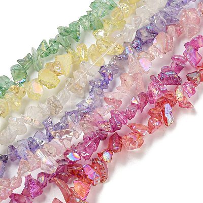 Electroplated Natural Quartz Beads Strands G-M412-01B-1