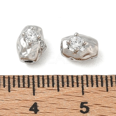 Brass Micro Pave Clear Cubic Zirconia Beads CU-CBAC675-08P-1