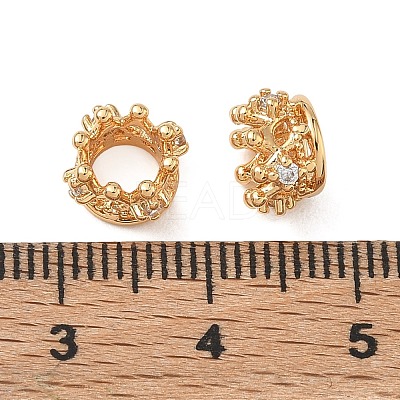 SHEGRACE Brass Micro Pave Clear Cubic Zirconia European Beads XGRQ4G529-685G-1