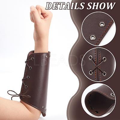 Adjustable PU Leather Cord Bracelet with Wax Cotton Cords LS-AJEW-WH0248-455A-1