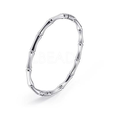 304 Stainless Steel Bamboo Joint Hinged Bangle JB757A-1