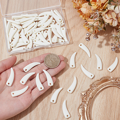 60Pcs Opaque Acrylic Pendants OACR-SP0002-35-1