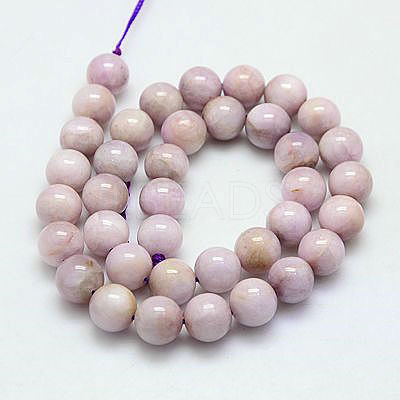 Round Natural Kunzite Beads Strands G-K068-28-10mm-1