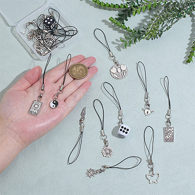 20Pcs Resin & Alloy Mobile Straps HJEW-PH02164-1