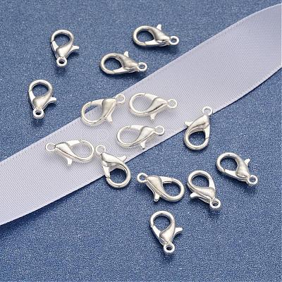 Silver Color Plated Alloy Lobster Claw Clasps X-E102-S-1