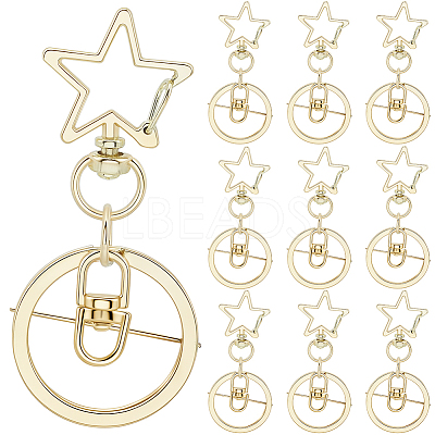 18Pcs Alloy Swivel Keychain Clasps KEYC-SP0001-48A-G-1