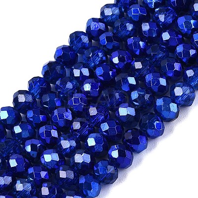 Transparent Electroplate Glass Beads Strands EGLA-Q131-01A-1