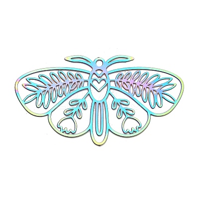 201 Stainless Steel Pendants STAS-B051-02RC-07-1