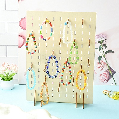 Desktop Rectangle Wooden Jewelry Bracelet Organizer Stands ODIS-YWC0001-01-1
