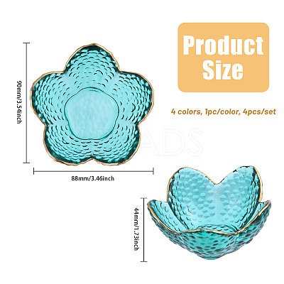 4Pcs 4 Colors Glass Bowl for Food Fruits AJEW-CA0004-93-1