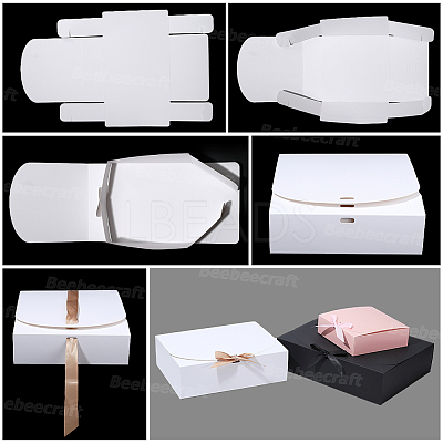 Folding Paper Gift Boxes with Ribbon LS-CON-WH20001-11B-02-1