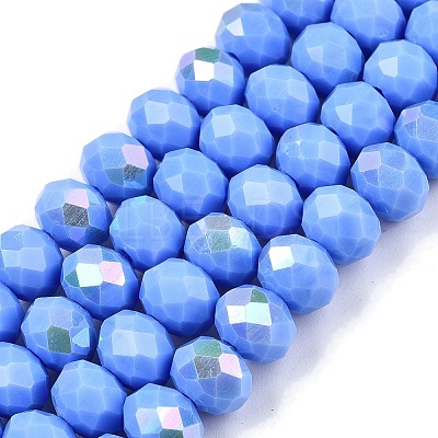 Electroplate Opaque Solid Color Glass Beads Strands LS-EGLA-A044-P8mm-L17-1