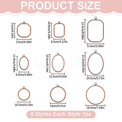 9Pcs 9 Styles Plastic Embroidery Hoops DIY-WR0005-39-1