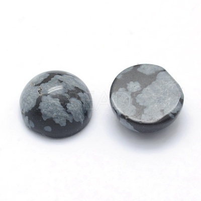 Natural Snowflake Obsidian Cabochons G-P393-R55-4MM-1