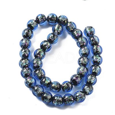 Handmade Foil Lampwork Beads Strands FOIL-K003-06B-19-1