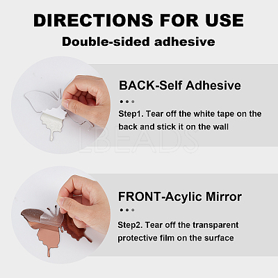 1 Set Plastic Mirror Wall Stickers AJEW-CN0001-65C-1