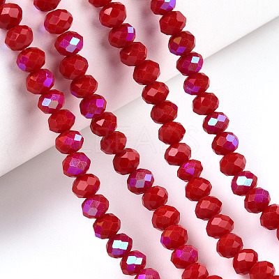 Electroplate Opaque Solid Color Glass Beads Strands EGLA-A034-P2mm-L21-1