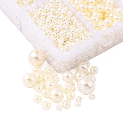 5 Sizes Imitated Pearl Acrylic Beads OACR-YW0001-28-1