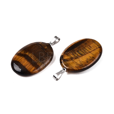 Natural Tiger Eye Pendants G-T138-207F-1
