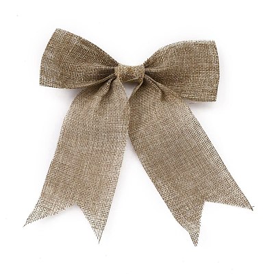Christmas Theme Imitation Linen Bowknot Ornament Accessories AJEW-WH0235-41G-1