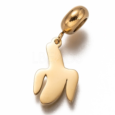304 Stainless Steel European Dangle Charms STAS-I177-06G-1