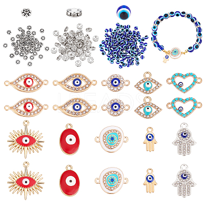 Evil Eye Jewelry Making Finding Kit DIY-PH0008-36-1