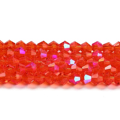 Transparent Electroplate Glass Beads Strands EGLA-A039-T4mm-L14-1