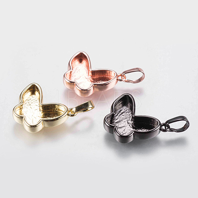 Brass Pendant Cabochon Settings KK-G338-12-1