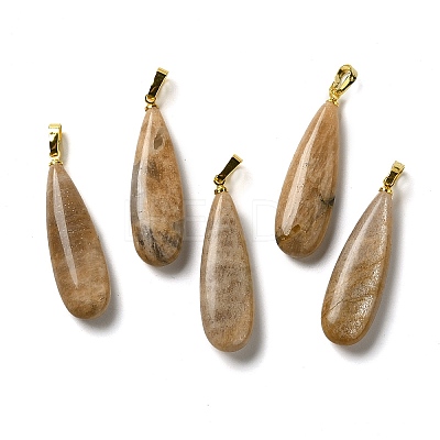 Natural Sunstone Pendants G-Q192-07G-07-1