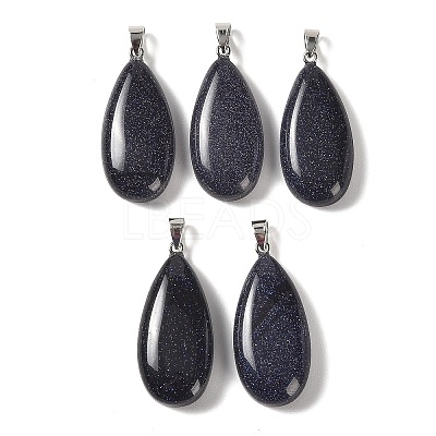 Synthetic Blue Goldstone Pendants GG-CBACB71-02P-14-1