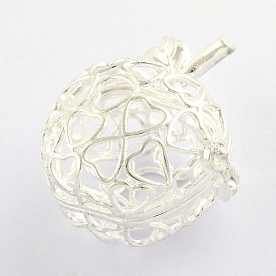 Rack Plating Brass Cage Pendants X-KK-Q402-12S-1