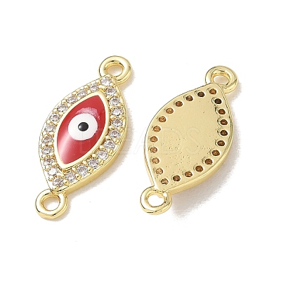 Brass Micro Pave Clear Cubic Zirconia Connector Charms CU-CBA6305-12G-1