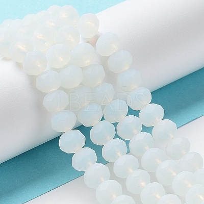 Imitation Jade Solid Color Glass Beads Strands EGLA-A034-J8mm-MD06-1
