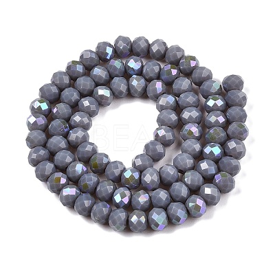 Electroplate Opaque Solid Color Glass Beads Strands LS-EGLA-A044-P6mm-L10-1