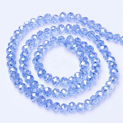 Electroplate Glass Beads Strands EGLA-A034-T8mm-B09-1