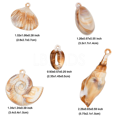 25Pcs 5 Styles Acrylic Big Pendants OACR-FP0001-36-1
