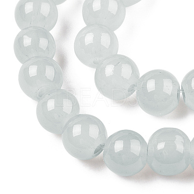 Baking Paint Imitation Jade Glass Round Bead Strands DGLA-Q021-6mm-43-1