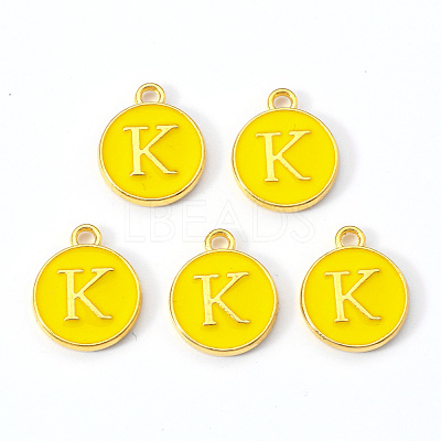 Golden Plated Alloy Enamel Charms X-ENAM-S118-09K-1