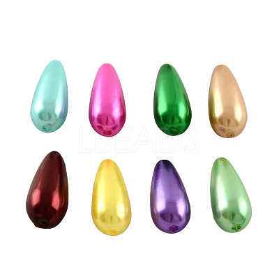 ABS Plastic Imitation Pearl Teardrop Beads MACR-S265-M-1