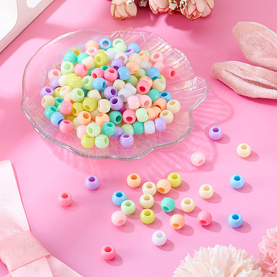 200Pcs Opaque Acrylic European Beads SACR-TA0001-58-1