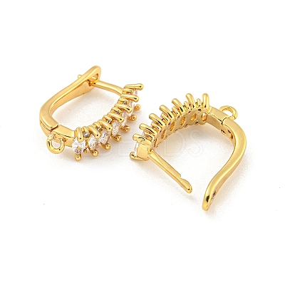 Rack Plating Brass Micro Pave Cubic Zirconia Hoop Earring Findings LS-EJEW-C102-19G-1