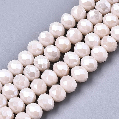 Electroplate Glass Beads Strands EGLA-A034-P8mm-A19-1