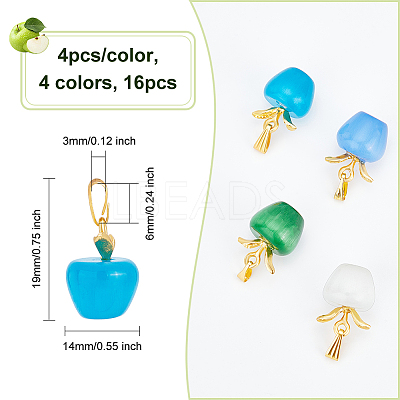 16Pcs 4 Colors Cat Eye Pendants CE-OC0001-01-1
