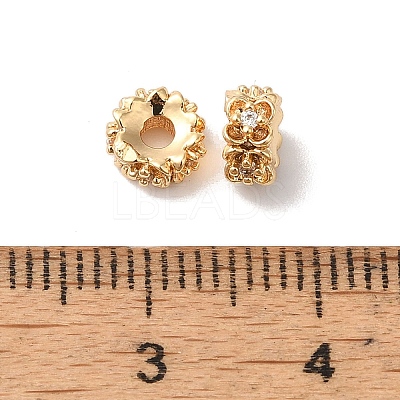 Brass with Clear Cubic Zirconia Beads KK-G503-16G-1