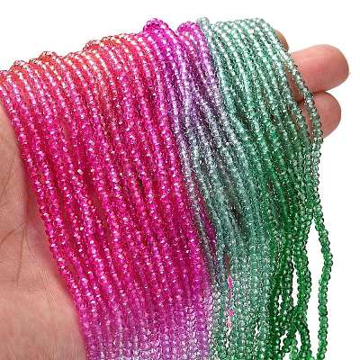 Transparent Painted Glass Beads Strands X1-DGLA-A034-T1mm-A03-1