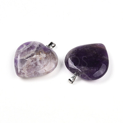 Natural Amethyst Pendants G-S364-006C-1